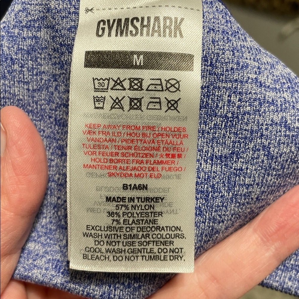 Gymshark Flex Strappy Sports Bra NWOT Light Support Earl Blue Mari Size Medium - Picture 8 of 10